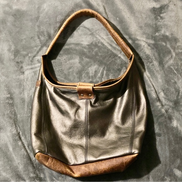 Maven Leather OOAK Artisanal Origin Sling Shoulder Bag in Metallic Earth Tones - Picture 9 of 11